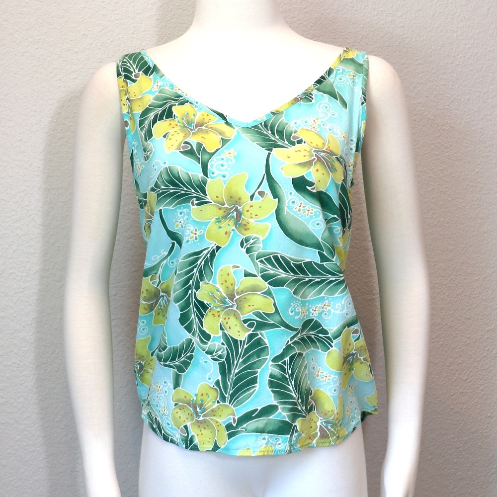 Jams World Hula Moon lilies print tank top size Small
